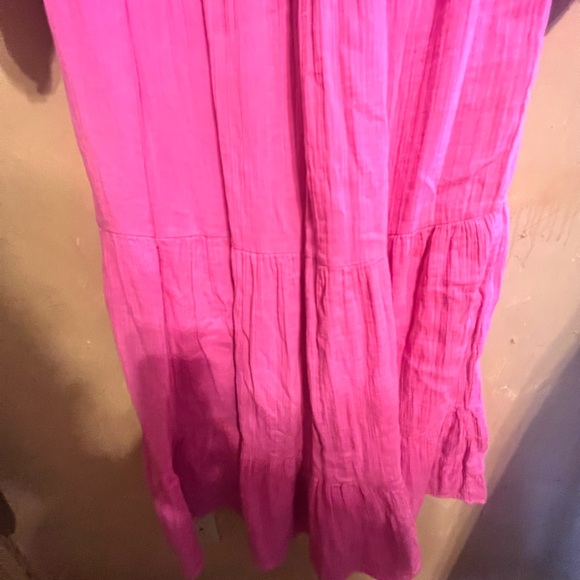 Lou & Grey Loft Small Cotton Tiered Dress Pink Pockets Maxi Travel - Picture 13 of 13